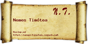 Nemes Timótea névjegykártya